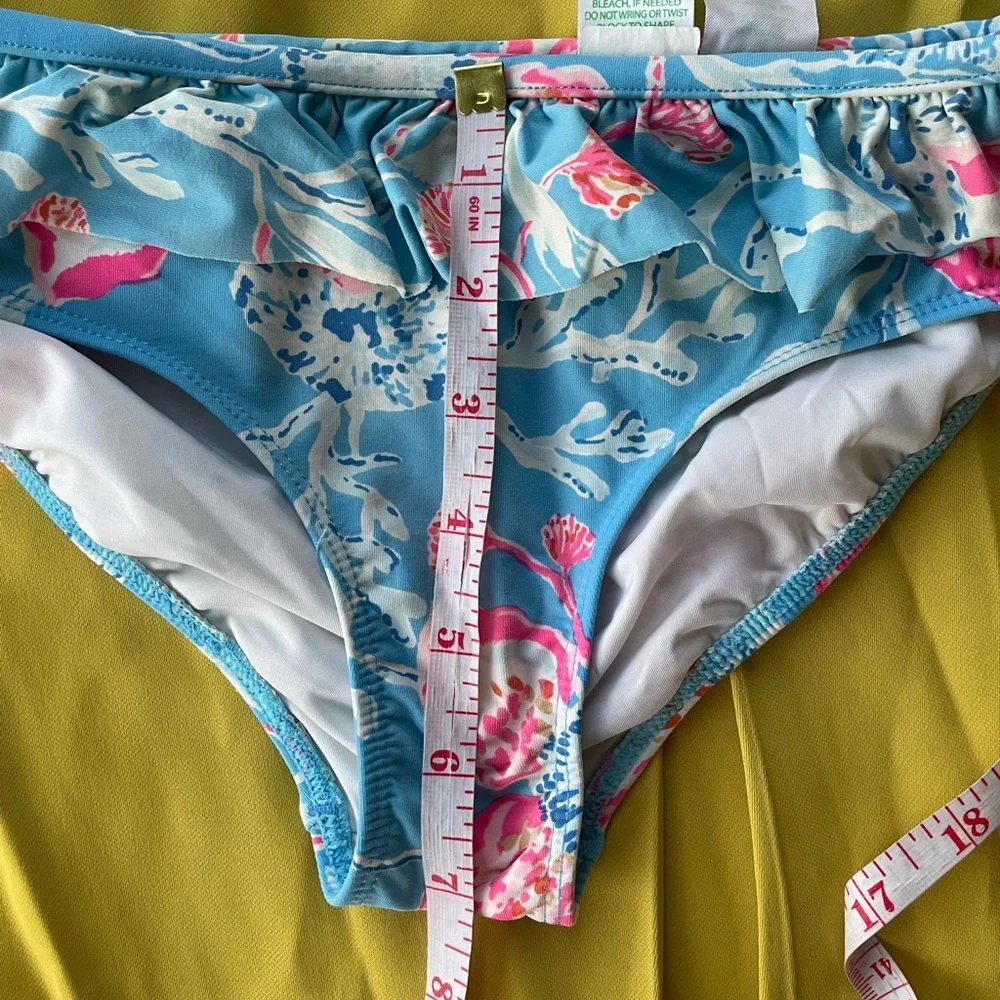 Lilly Pulitzer Blue and Pink Floral Bikini Bottom